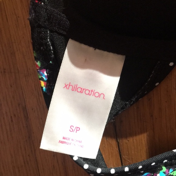 Black floral xhilaration Target bikini top - Picture 3 of 5